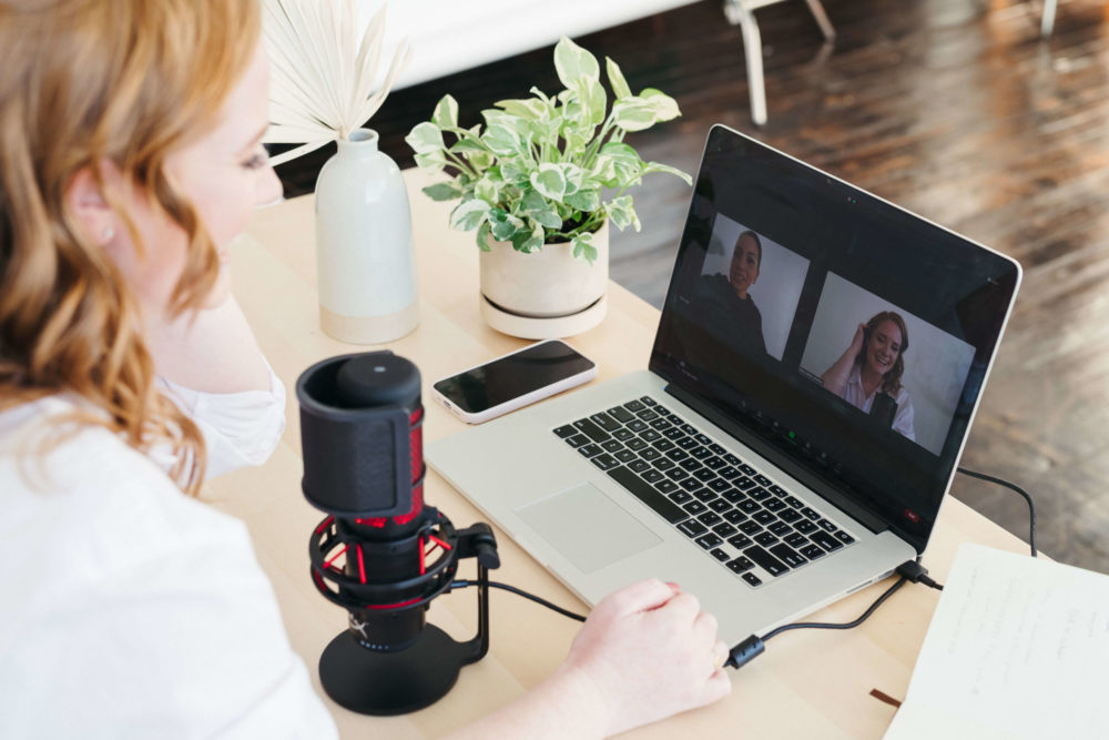 Photographer on video call to hire a team